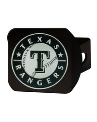 Texas Rangers Black Metal Hitch Cover with Metal Chrome 3D Emblem Black by   