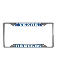 Texas Rangers Chrome Metal License Plate Frame 6.25in x 12.25in Blue by   