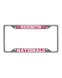 Washington Nationals Chrome Metal License Plate Frame 6.25in x 12.25in Red by   