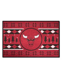 Chicago Bulls Holiday Sweater Starter Mat Accent Rug  19in. x 30in. Red by   