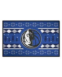 Dallas Mavericks Holiday Sweater Starter Mat Accent Rug  19in. x 30in. Royal by   