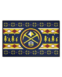 Denver Nuggets Holiday Sweater Starter Mat Accent Rug  19in. x 30in. Navy by   