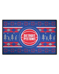 Detroit Pistons Holiday Sweater Starter Mat Accent Rug  19in. x 30in. Royal by   