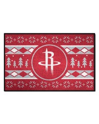 Houston Rockets Holiday Sweater Starter Mat Accent Rug  19in. x 30in. Red by   