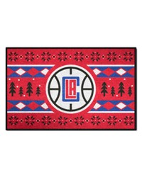 Los Angeles Clippers Holiday Sweater Starter Mat Accent Rug  19in. x 30in. Red by   