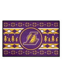 Los Angeles Lakers Holiday Sweater Starter Mat Accent Rug  19in. x 30in. Purple by   
