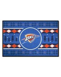 Oklahoma City Thunder Holiday Sweater Starter Mat Accent Rug  19in. x 30in. Blue by   