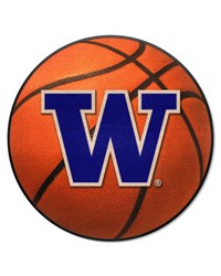 Washington Huskies Basketball Mat by  Fairwinds Studio 