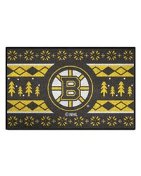 Boston Bruins Holiday Sweater Starter Mat Accent Rug  19in. x 30in. Black by   