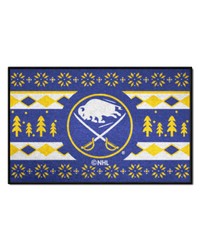 Buffalo Sabres Holiday Sweater Starter Mat Accent Rug  19in. x 30in. Navy by   