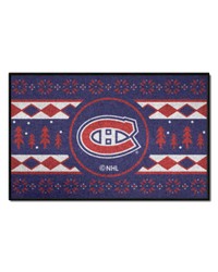 Montreal Canadiens Holiday Sweater Starter Mat Accent Rug  19in. x 30in. Blue by   
