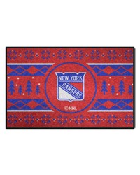 New York Rangers Holiday Sweater Starter Mat Accent Rug  19in. x 30in. Red by   