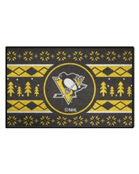 Pittsburgh Penguins Holiday Sweater Starter Mat Accent Rug  19in. x 30in. Black by   