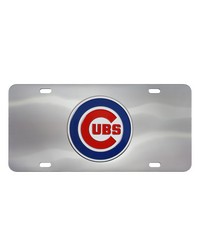 Chicago Cubs 3D Stainless Steel License Plate Stainless Steel by   