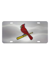 St. Louis Cardinals 3D Stainless Steel License Plate Stainless Steel by   