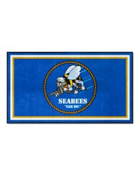 U.S. Navy  SEABEES 3ft. x 5ft. Plush Area Rug Blue by   