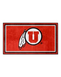 Utah Utes 3ft. x 5ft. Plush Area Rug Red by   