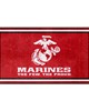 Fan Mats  LLC U.S. Marines 3ft. x 5ft. Plush Area Rug Red