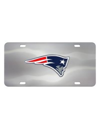 New England Patriots 3D Stainless Steel License Plate Stainless Steel by   