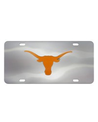 Texas Longhorns 3D Stainless Steel License Plate Stainless Steel by   