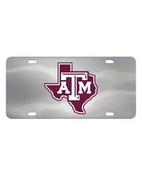 Texas AM Aggies 3D Stainless Steel License Plate Stainless Steel by   