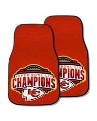 Kansas City Chiefs Front Carpet Car Mat Set  2 Pieces 2020 Super Bowl LIV Champions Red by   