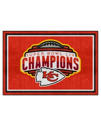 Kansas City Chiefs 5ft. x 8 ft. Plush Area Rug 2020 Super Bowl LIV Champions Red by   