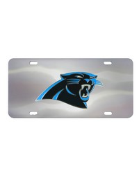 Carolina Panthers 3D Stainless Steel License Plate Stainless Steel by   