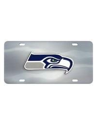 Seattle Seahawks 3D Stainless Steel License Plate Stainless Steel by   
