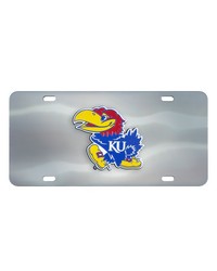 Kansas Jayhawks 3D Stainless Steel License Plate Stainless Steel by   