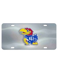 Kansas Jayhawks 3D Stainless Steel License Plate Stainless Steel by   