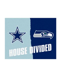 NFL House Divided  Cowboys   Seahawks House Divided Rug  34 in. x 42.5 in. Multi by   