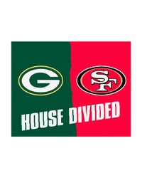 NFL House Divided Packers / 49ers House Divided Mat by   