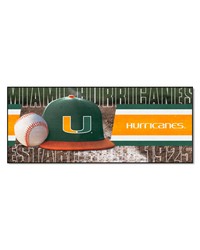 Miami Hurricanes Baseball Runner Rug  30in. x 72in. White by   