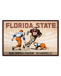 Florida State Seminoles Starter Mat Accent Rug  19in. x 30in. Ticket Stub Starter Mat Tan by   