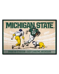Michigan State Spartans Starter Mat Accent Rug  19in. x 30in. Ticket Stub Starter Mat Tan by   