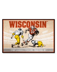 Wisconsin Badgers Starter Mat Accent Rug  19in. x 30in. Ticket Stub Starter Mat Tan by   