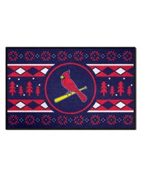 St. Louis Cardinals Holiday Sweater Starter Mat Accent Rug  19in. x 30in. Navy by   