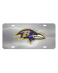 Baltimore Ravens 3D Stainless Steel License Plate Stainless Steel by   