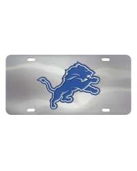Detroit Lions 3D Stainless Steel License Plate Stainless Steel by   