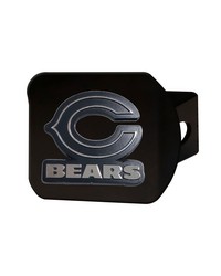 Chicago Bears Black Metal Hitch Cover with Metal Chrome 3D Emblem Black by   