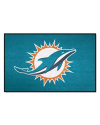 Miami Dolphins Starter Mat Accent Rug  19in. x 30in. Aqua by   