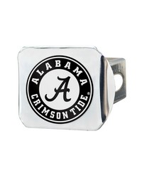 Alabama Crimson Tide Chrome Metal Hitch Cover with Chrome Metal 3D Emblem Chrome by   