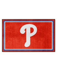 Philadelphia Phillies 4ft. x 6ft. Plush Area Rug Red by   