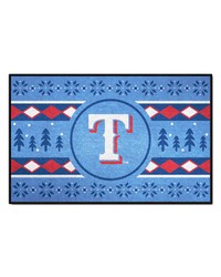 Texas Rangers Holiday Sweater Starter Mat Accent Rug  19in. x 30in. Blue by   