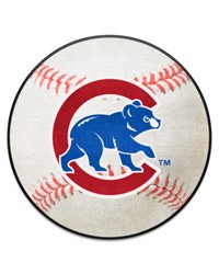 Chicago Cubs Baseball Rug  27in. Diameter White by   