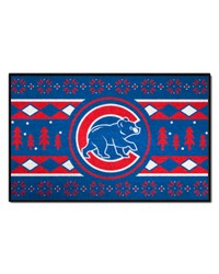 Chicago Cubs Holiday Sweater Starter Mat Accent Rug  19in. x 30in. Blue by   