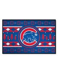 Chicago Cubs Holiday Sweater Starter Mat Accent Rug  19in. x 30in. Blue by   