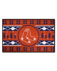 Boston Red Sox Holiday Sweater Starter Mat Accent Rug  19in. x 30in. Red by   