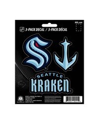 Seattle Kraken Decal 3-pk by   
